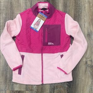 Eddie Bauer Pink and Purple Quilted Fleece Jacket